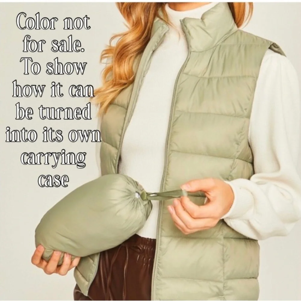 Gorgeous women’s lightweight puffer fall winter vest convertible carrying case - Picture 6 of 6